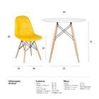 Kit - Mesa Eames Eiffel 80 Cm Branco + 3 Cadeiras Estofadas B