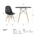 Kit - Mesa Eames Eiffel 80 Cm Preto + 2 Cadeiras Estofadas Bo