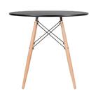 Kit - Mesa Eames Eiffel 80 Cm Preto + 2 Cadeiras Estofadas Bo