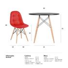 Kit - Mesa Eames Eiffel 80 Cm Preto + 3 Cadeiras Estofadas Bo