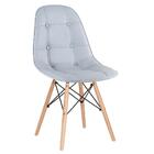 Kit - Mesa Eames Eiffel 80 Cm Preto + 3 Cadeiras Estofadas Bo