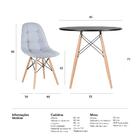 Kit - Mesa Eames Eiffel 80 Cm Preto + 3 Cadeiras Estofadas Bo