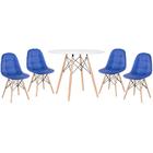 Kit - Mesa Eames Eiffel 90 Cm Branco + 4 Cadeiras Estofadas B