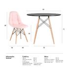 Kit - Mesa Eames Eiffel 90 Cm Preto + 4 Cadeiras Estofadas Bo