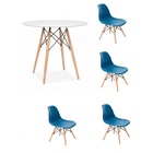 Kit Mesa Eames Jantar Adulto 90cm Branco 4 Cadeiras Charles E