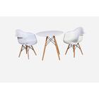 Kit Mesa Eiffel Branca 80cm + 2 Cadeiras Charles Eames Wood -