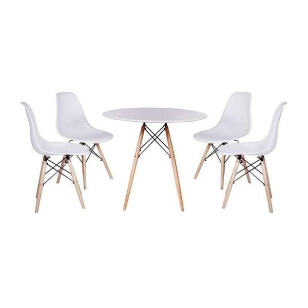 Kit Mesa Eiffel Branca E 04 Cadeiras Eiffel Brancas