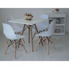 Kit Mesa Eiffel Branca Quadrada 80cm + 04 Cadeiras Eiffel
