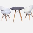 Kit Mesa Eiffel Preta 90cm + 2 Cadeiras Charles Eames Wood -