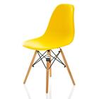 Kit Mesa Eiffel Preta 90cm E 04 Cadeiras Eiffel Amarelas