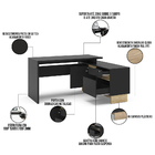 Kit Mesa Em L Para Escritório Home Office Com Gaveteiro Los A