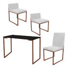 Kit Mesa Escrivaninha Com Cadeira Stan E 2 Poltronas Lee Tamp