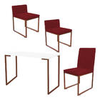 Kit Mesa Escrivaninha Com Cadeira Stan E 2 Poltronas Lee Tamp