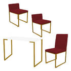 Kit Mesa Escrivaninha Com Cadeira Stan E 2 Poltronas Lee Tamp