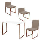 Kit Mesa Escrivaninha Com Cadeira Stan E 2 Poltronas Lee Tamp