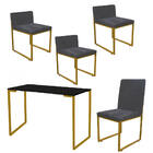 Kit Mesa Escrivaninha Com Cadeira Stan E 3 Poltronas Lee Tamp