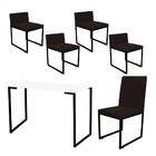 Kit Mesa Escrivaninha Com Cadeira Stan E 4 Poltronas Lee Tamp