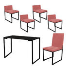 Kit Mesa Escrivaninha Com Cadeira Stan E 4 Poltronas Lee Tamp