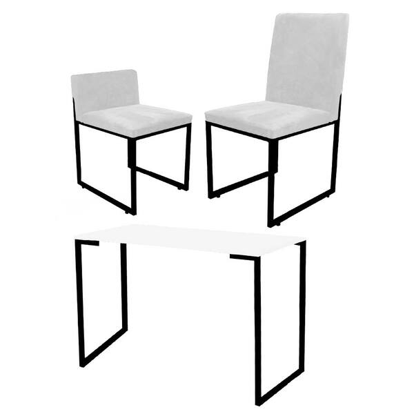 Kit Mesa Escrivaninha Com Cadeira Stan E Poltrona Lee Tampo B