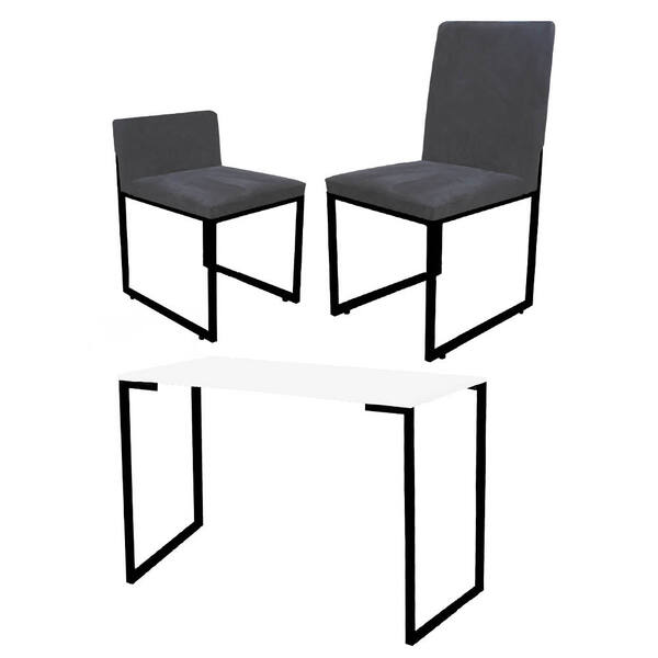 Kit Mesa Escrivaninha Com Cadeira Stan E Poltrona Lee Tampo B