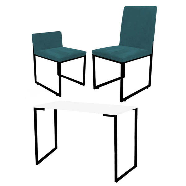 Kit Mesa Escrivaninha Com Cadeira Stan E Poltrona Lee Tampo B