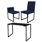 Kit Mesa Escrivaninha Com Cadeira Stan E Poltrona Lee Tampo P