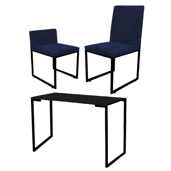 Kit Mesa Escrivaninha Com Cadeira Stan E Poltrona Lee Tampo P