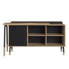 Kit Mesa Escrivaninha Giratória 111cm E Balcão Credenza 1 Gav