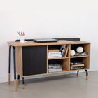 Kit Mesa Escrivaninha Giratória 111cm E Balcão Credenza 1 Gav