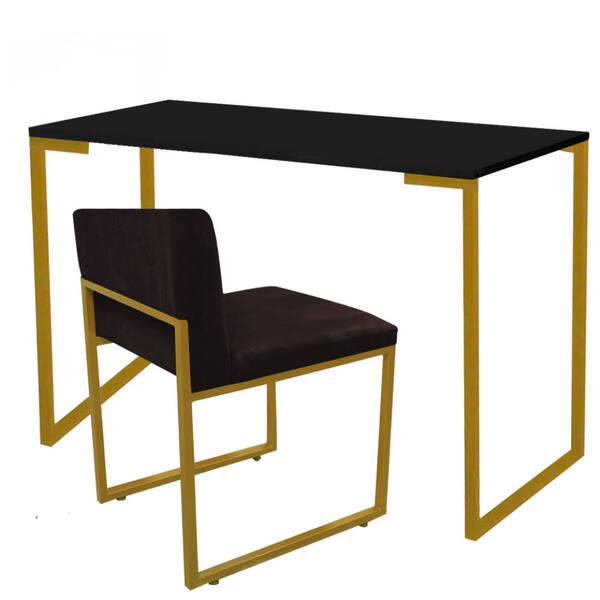 Kit Mesa Escrivaninha Stan E Cadeira Lee Industrial Escritóri