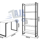 Kit Mesa Industrial C/ Estante C/ 05 Platereiras Luxo