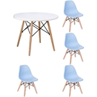 Kit Mesa Infantil   Com 4 Cadeiras Eames Infantil Branco