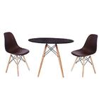Kit Mesa Jantar Eiffel 120cm Preta + 2 Cadeiras Charles Eames