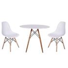 Kit Mesa Jantar Eiffel 80cm Branca + 2 Cadeiras Charles Eames