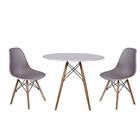 Kit Mesa Jantar Eiffel 80cm Branca + 2 Cadeiras Charles Eames