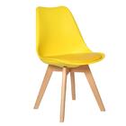 Kit Mesa Jantar Eiffel 80cm Preta + 02 Cadeiras Leda - Amarela