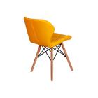 Kit Mesa Jantar Eiffel 80cm Preta + 03 Cadeiras Slim - Amarela