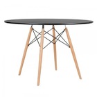 Kit Mesa Jantar Eiffel 80cm Preta + 2 Cadeiras Eames Eiffel