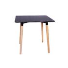 Kit Mesa Jantar Eiffel 80x80 Preta + 02 Cadeiras Slim - Nude