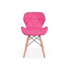 Kit Mesa Jantar Eiffel 80x80cm Preta + 04 Cadeiras Slim - Rosa