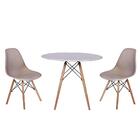 Kit Mesa Jantar Eiffel 90cm Branca + 2 Cadeiras Charles Eames