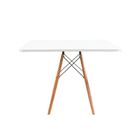 Kit Mesa Jantar Quadrada Eiffel Mdf Branco 80cm + 4 Cadeiras