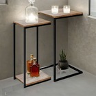 Kit Mesa Lateral Ou Canto Para Sala Ou Auxiliar Apoio De Sofá