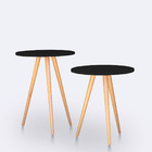 Kit Mesa Lateral Ou Canto Redonda Para Sala Ou Auxiliar Apoio