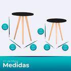 Kit Mesa Lateral Ou Canto Redonda Para Sala Ou Auxiliar Apoio