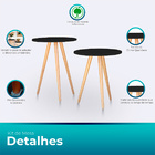 Kit Mesa Lateral Ou Canto Redonda Para Sala Ou Auxiliar Apoio