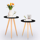 Kit Mesa Lateral Ou Canto Redonda Para Sala Ou Auxiliar Apoio