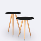 Kit Mesa Lateral Ou Canto Redonda Para Sala Ou Auxiliar Apoio