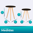 Kit Mesa Lateral Ou Canto Redonda Para Sala Ou Auxiliar Apoio