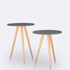 Kit Mesa Lateral Ou Canto Redonda Para Sala Ou Auxiliar Apoio